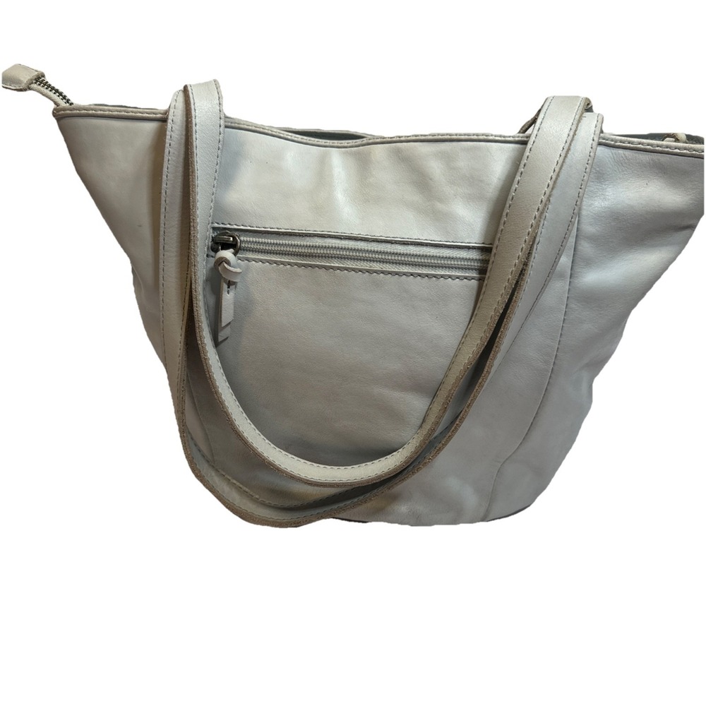 The Sak Este Leather Tote Bag - Purse 14" x 9" x 7" Soft Blue